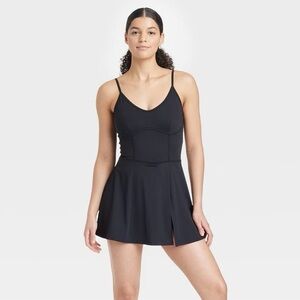 NWT JoyLab Women's Black Corset Detail Active Dress Size M